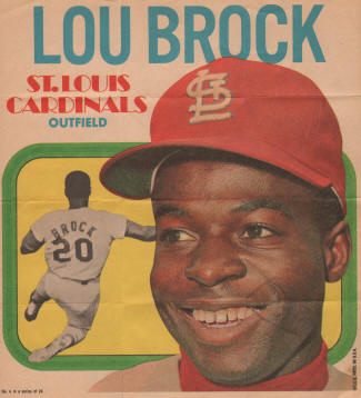 1970 Topps poster insert Lou Brock - #4 (of 24)