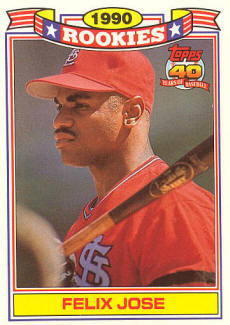 1990 St. Louis Cardinals Topps Rookies - Felix Jose