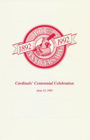 St. Louis Cardinals - 1992 Centennial Celebration brochure