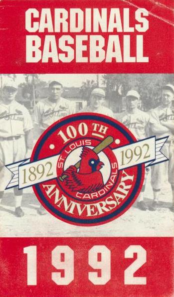 St. Louis Cardinals - 1992 Pocket Schedule