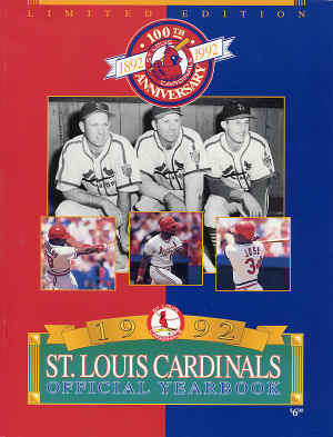 1992 St. Louis Cardinals Office Yearbook