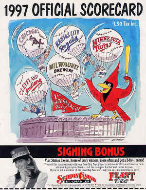 1997 St. Louis Cardinals Official Scorecard