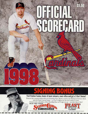 St. Louis Cardinals - 1998 Offical Scorecard - McGwire