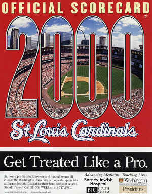 2000 St. Louis Cardinals Official Scorecard