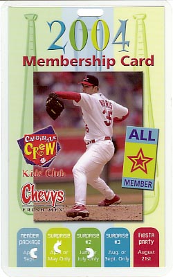 2004 St. Louis Cardinals Kids Crew membership card - Morris