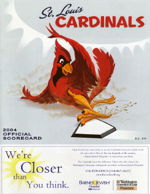 2004 St. Louis Cardinals Scorecard
