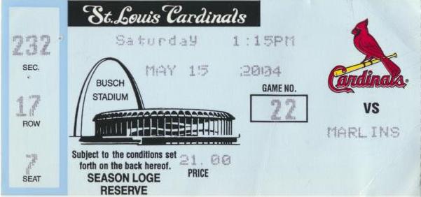 St. Louis Cardinals - 2004 Ticket Stub