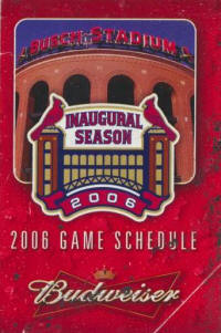 2006 St. Louis Cardinals Pocket Schedule