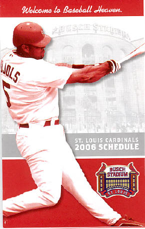 2006 St. Louis Cardinals Pocket Schedule - Pujols