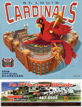 2006 St. Louis Cardinals Official Scorecard