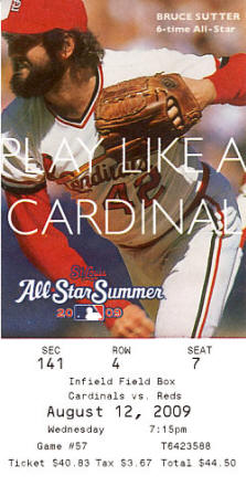 2009 St. Louis Cardinals Ticket Stub