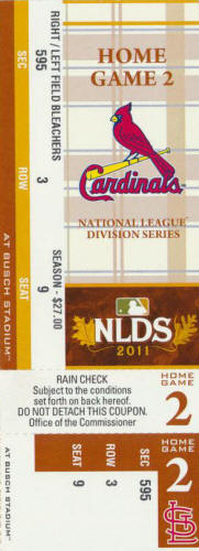 2011 NLDS St. Louis ticket