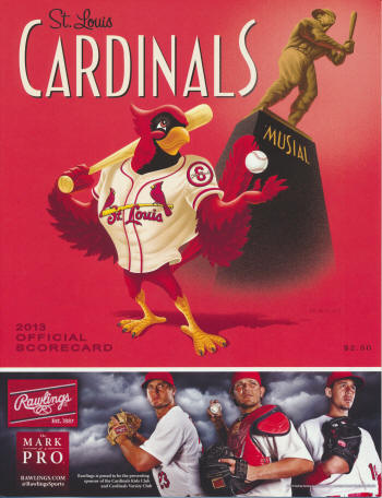 2013 St. Louis Cardinals Official Scorecard