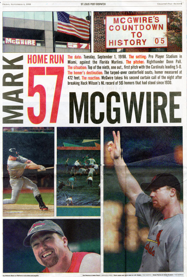 St Louis Post-Dispatch - Mark McGwire - #57