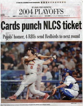 St. Louis Post-Dispatch Cardinals Dodgers NLDS - 10/11/2004