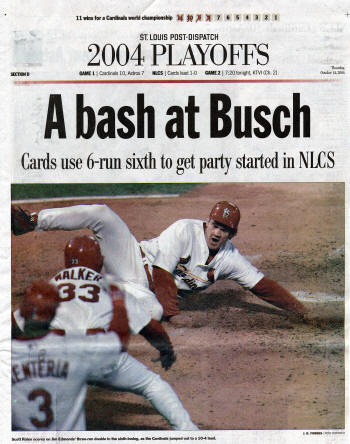 St. Louis Post-Dispatch Cardinals Astros NLCS Game 1- 10/22/2004