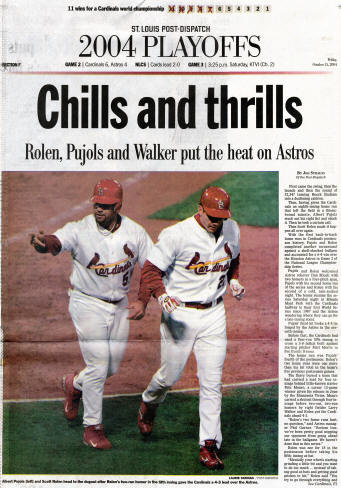 St. Louis Post-Dispatch Cardinals Astros NLCS Game 2- 10/15/2004