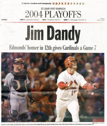 St. Louis Post-Dispatch Cardinals Astros NLCS Game 6- 10/21/2004