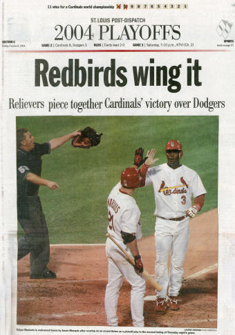 St. Louis Post-Dispatch Cardinals Dodgers NLDS - 10/8/2004