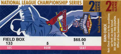 St. Louis Cardinals - 2002 NLCS ticket stub - 10/10/2002