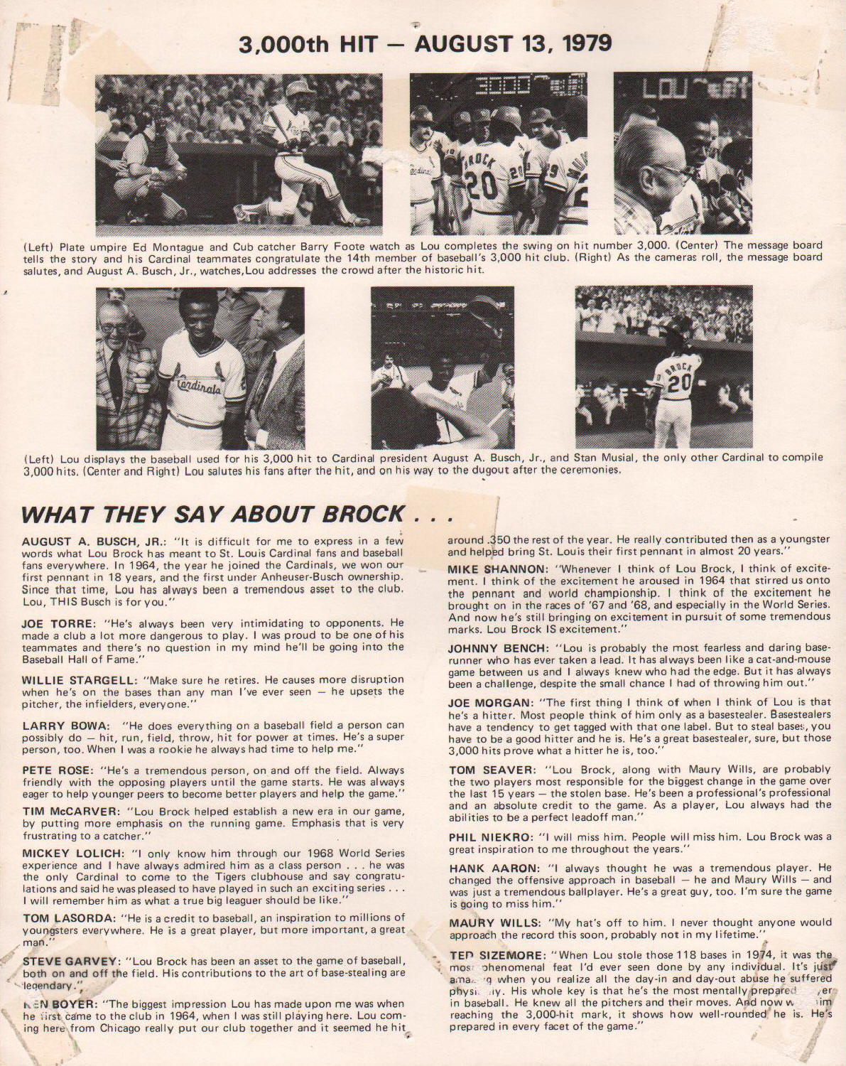 1979 Lou Brock Day - Busch Stadium (SGA) - pg 4